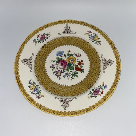 Antique Royal Cauldon Est 1774 Made in England Yellow Floral 11” Dinner Plate - Picture 1 of 12